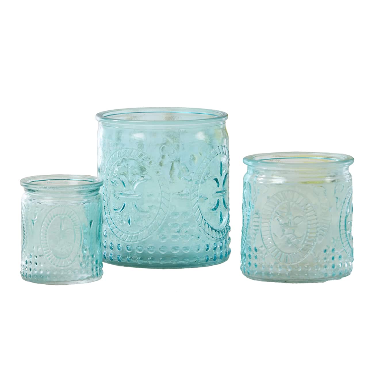 Kate Aspen® Nesting Vintage Blue Glass Tea Light Holder, 3ct.